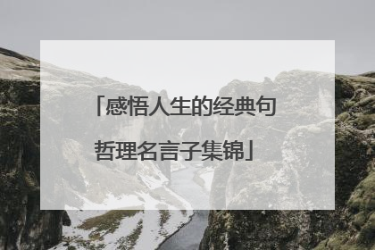 感悟人生的经典句哲理名言子集锦