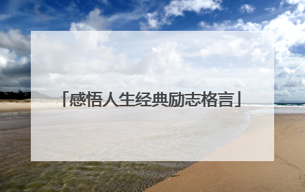 感悟人生经典励志格言