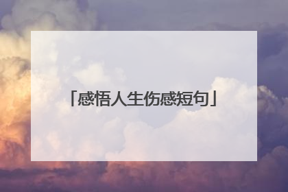 感悟人生伤感短句