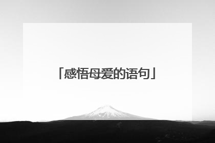 感悟母爱的语句