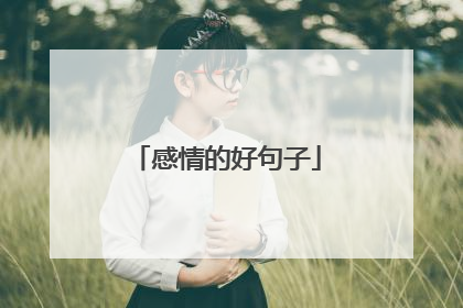 感情的好句子