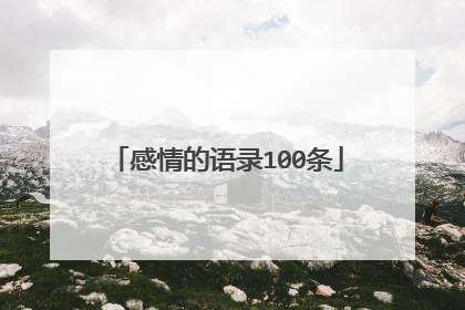 感情的语录100条