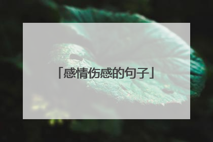 感情伤感的句子