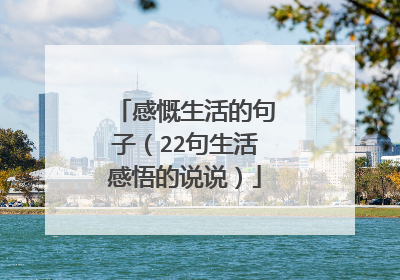 感慨生活的句子(22句生活感悟的说说)