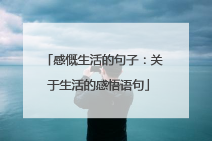 感慨生活的句子:关于生活的感悟语句