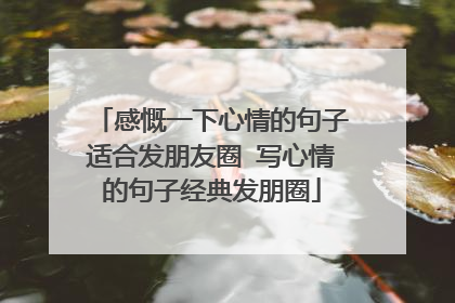 感慨一下心情的句子适合发朋友圈 写心情的句子经典发朋圈