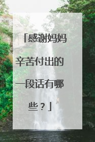 感谢妈妈辛苦付出的一段话有哪些？