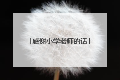 感谢小学老师的话