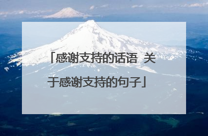 感谢支持的话语 关于感谢支持的句子
