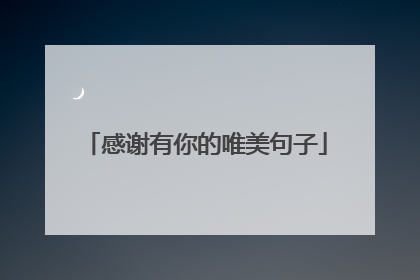 感谢有你的唯美句子