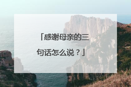 感谢母亲的三句话怎么说?