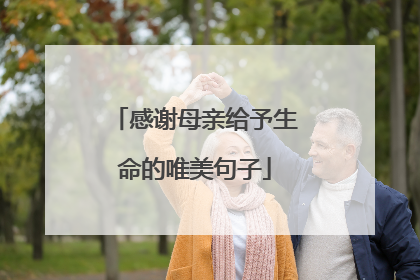 感谢母亲给予生命的唯美句子
