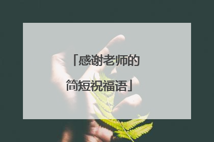 感谢老师的简短祝福语