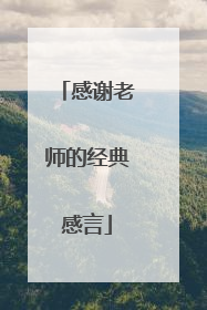 感谢老师的经典感言