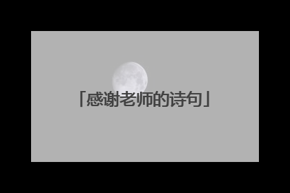 感谢老师的诗句