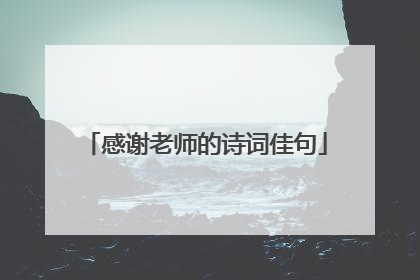 感谢老师的诗词佳句