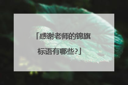 感谢老师的锦旗标语有哪些?