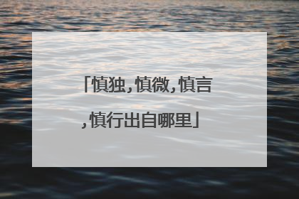 慎独,慎微,慎言,慎行出自哪里