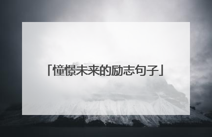 憧憬未来的励志句子