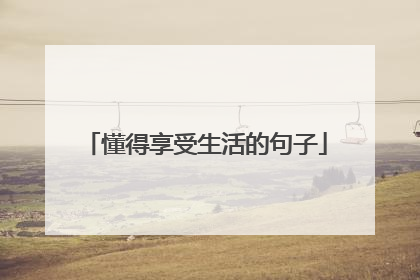 懂得享受生活的句子