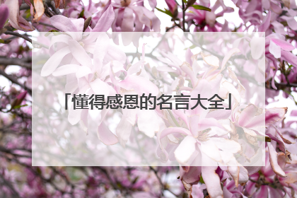 懂得感恩的名言大全