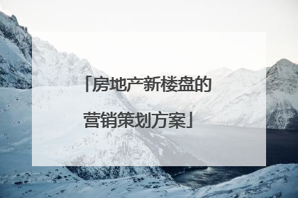 房地产新楼盘的营销策划方案