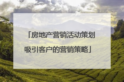 房地产营销活动策划吸引客户的营销策略