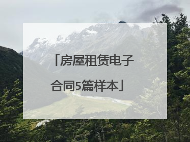 房屋租赁电子合同5篇样本
