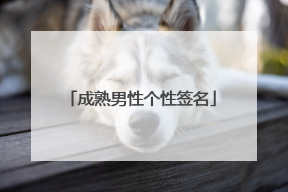 成熟男性个性签名