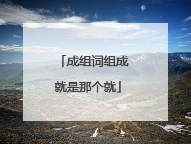 成组词组成就是那个就