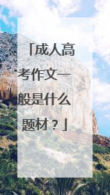 成人高考作文一般是什么题材?