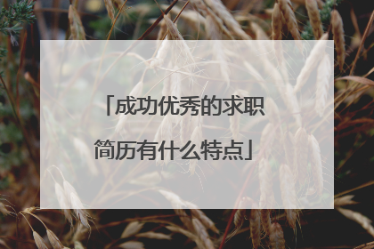 成功优秀的求职简历有什么特点