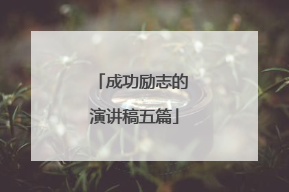 成功励志的演讲稿五篇