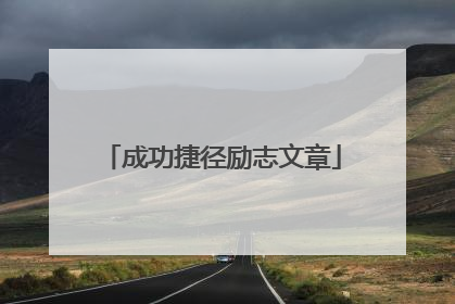 成功捷径励志文章