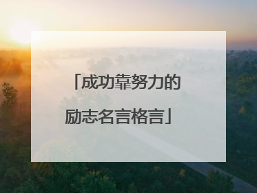 成功靠努力的励志名言格言