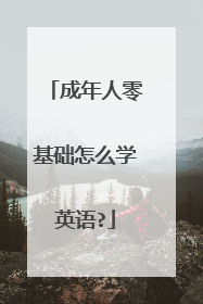 成年人零基础怎么学英语?