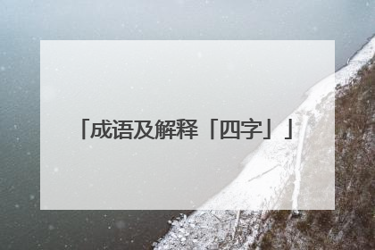 成语及解释「四字」