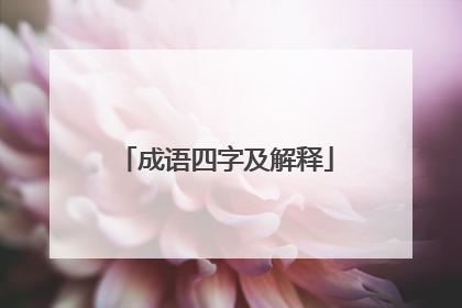 成语四字及解释
