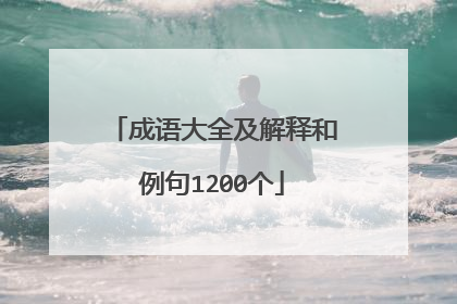 成语大全及解释和例句1200个