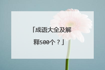 成语大全及解释500个?