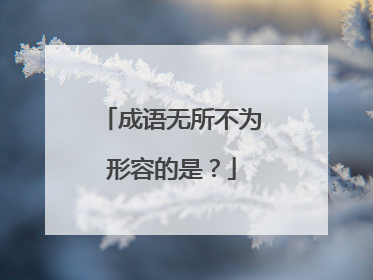 成语无所不为形容的是？