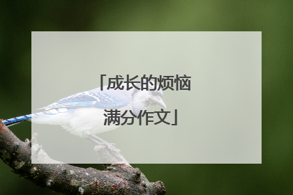 成长的烦恼 满分作文