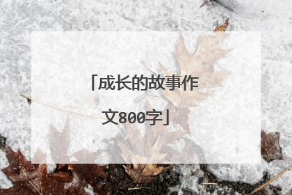 成长的故事作文800字