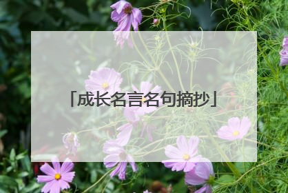 成长名言名句摘抄