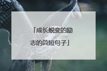 成长蜕变的励志的简短句子