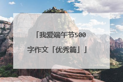 我爱端午节500字作文「优秀篇」