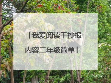 我爱阅读手抄报内容二年级简单