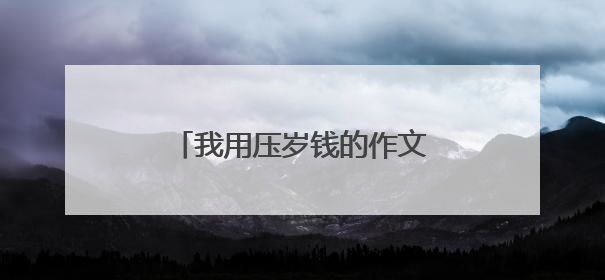 我用压岁钱的作文(400字左右)