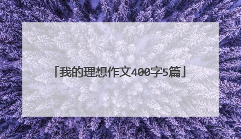 我的理想作文400字5篇