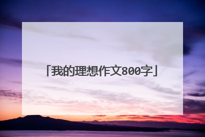 我的理想作文800字